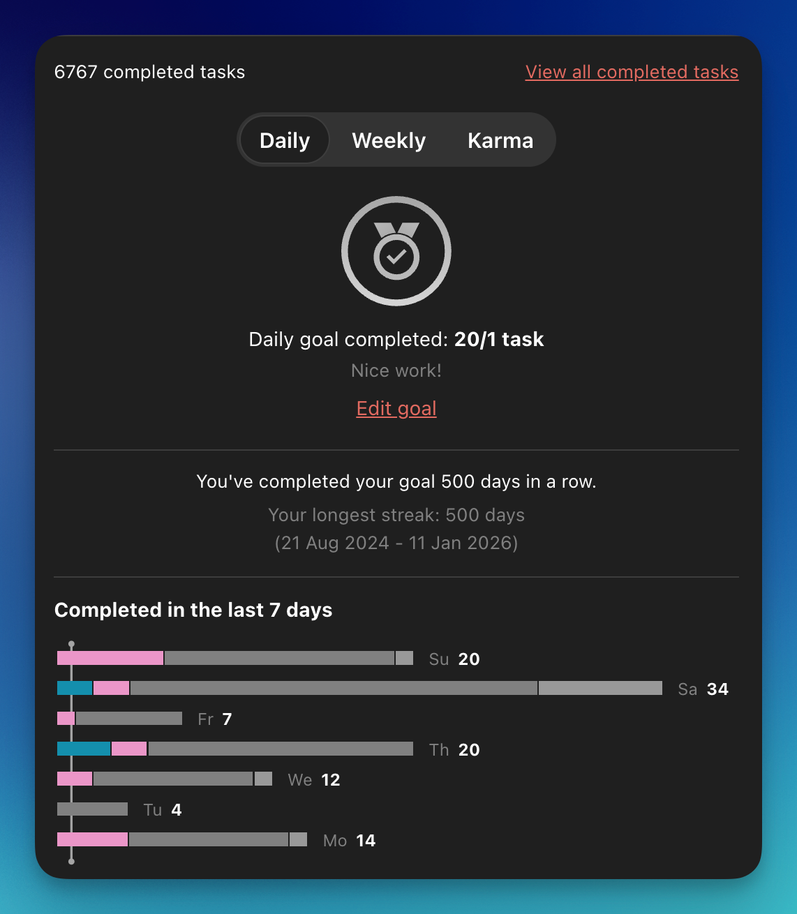 Day 11 of 2026 500 day streak