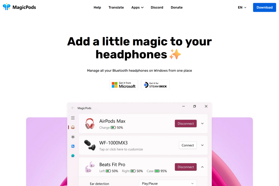 MagicPods: AirPods best friend on Windows
